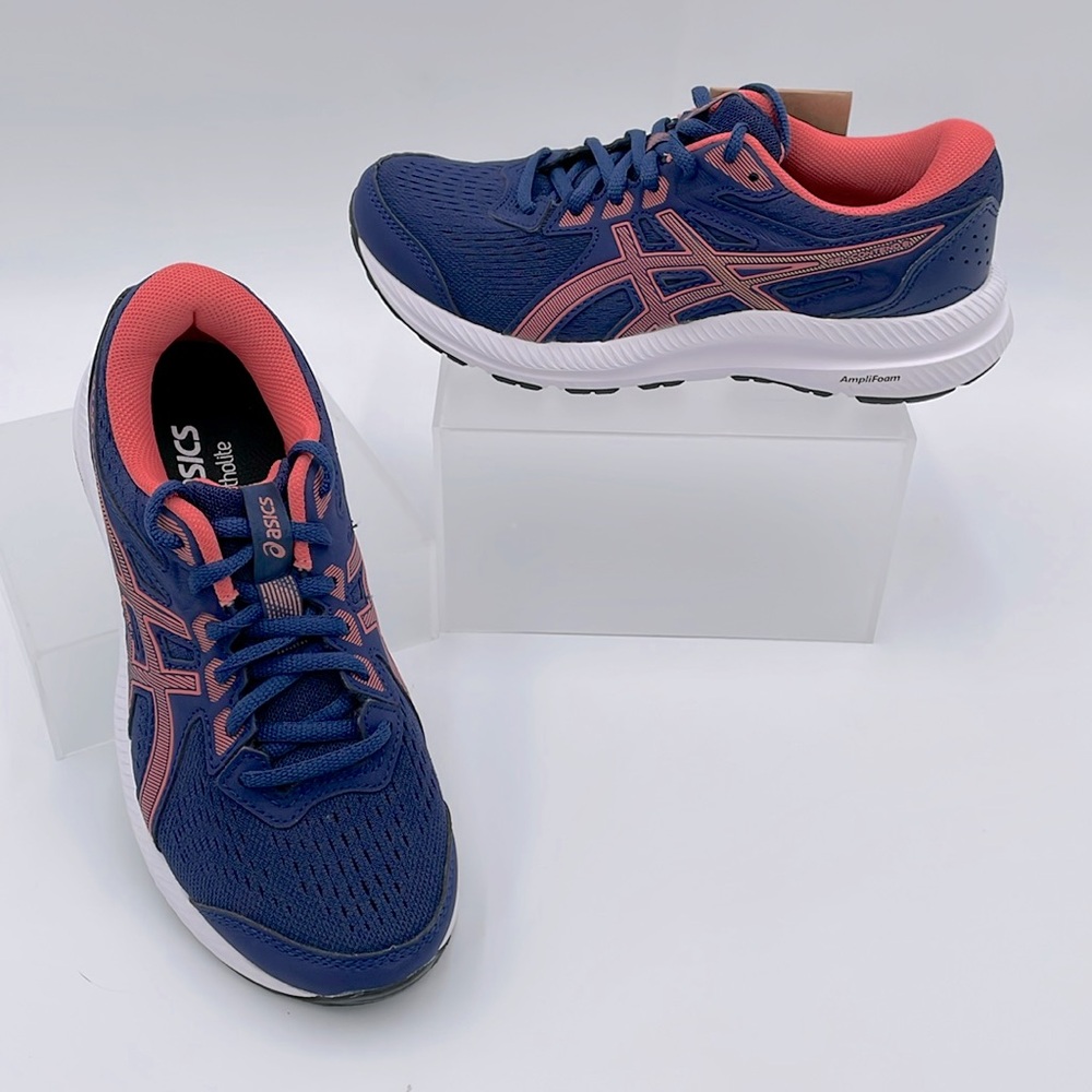 ASICS Women's GEL-Contend 8 Running Shoes Ortholite Insole Indigo Blue Papaya‎ 6